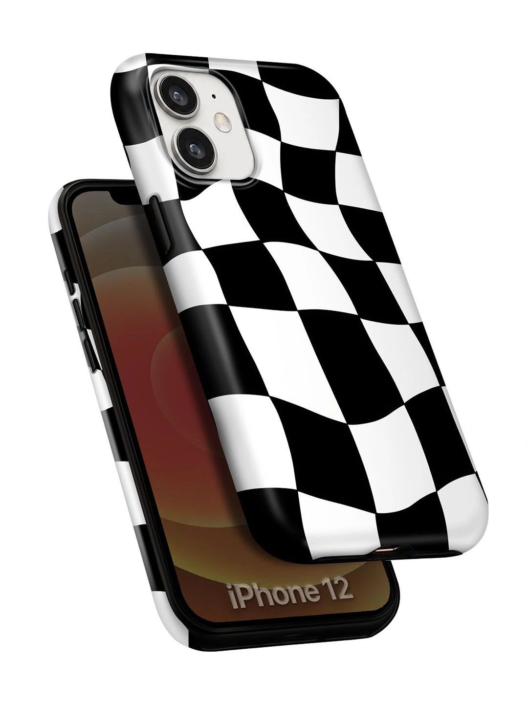 QRIOH Geometric Printed iPhone 12 Back Case Mobile Accessories-picture-30