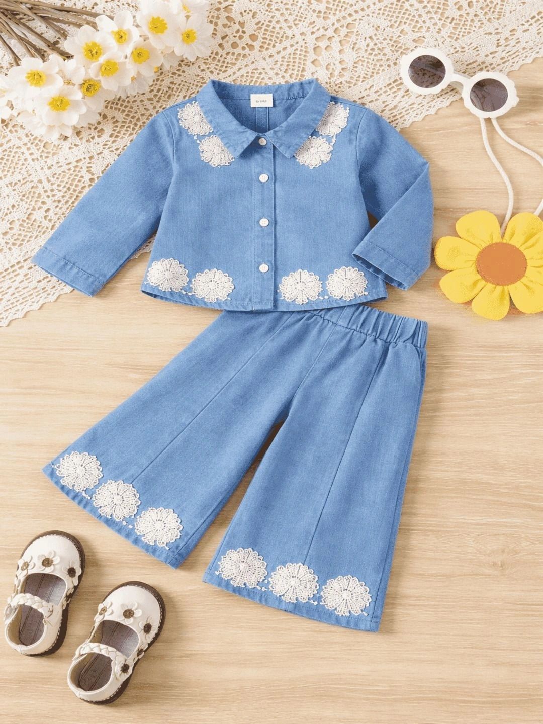 shyamcollections Girls Embellished Shirt with Trousers-image-10