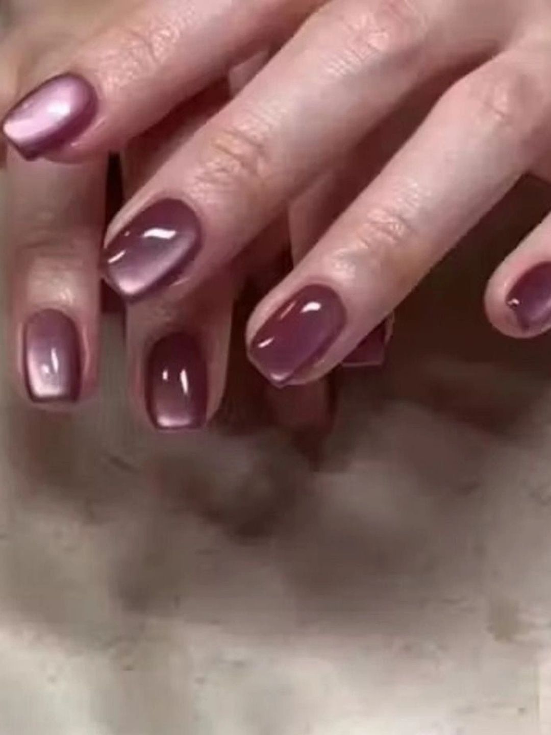 Vembley Set of 24 Glossy Cat Eye Press-On Nails with Bow - Deep Plum-picture-20