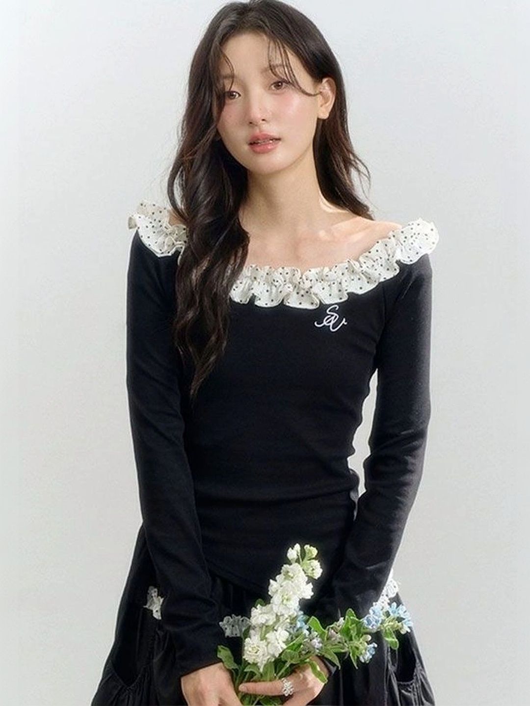 LULU & SKY Off-Shoulder Ruffles Cotton Blend Top-picture-20