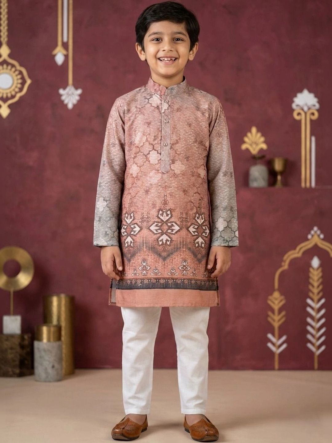 HUMAN CHOICE Boys Ethnic Motifs Printed Regular Kurta with Trousers-picture-35