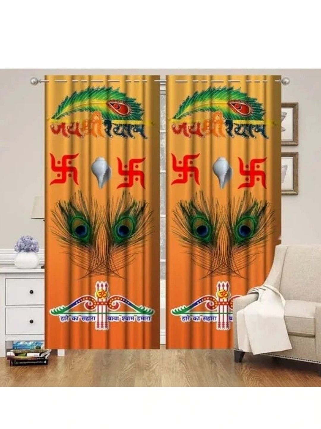 salajya anchla Multicoloured Ethnic Motifs Window Curtain-image-5