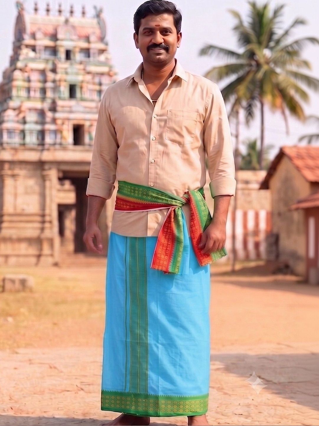 Hornbill Enterprises Men Striped Cotton Dhoti Dhotis-picture-37