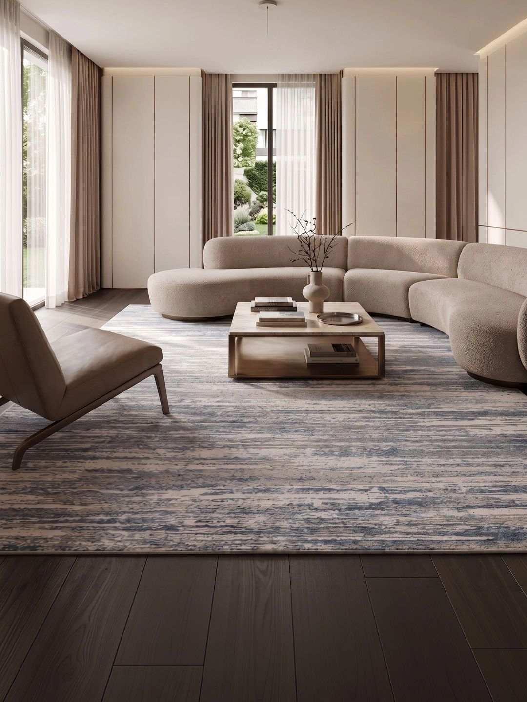 ASTERLANE Blue Abstract Polyester Carpet-picture-31
