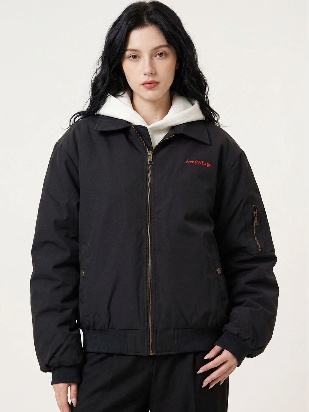 Suo Women Typography Bomber Jacket-picture-30