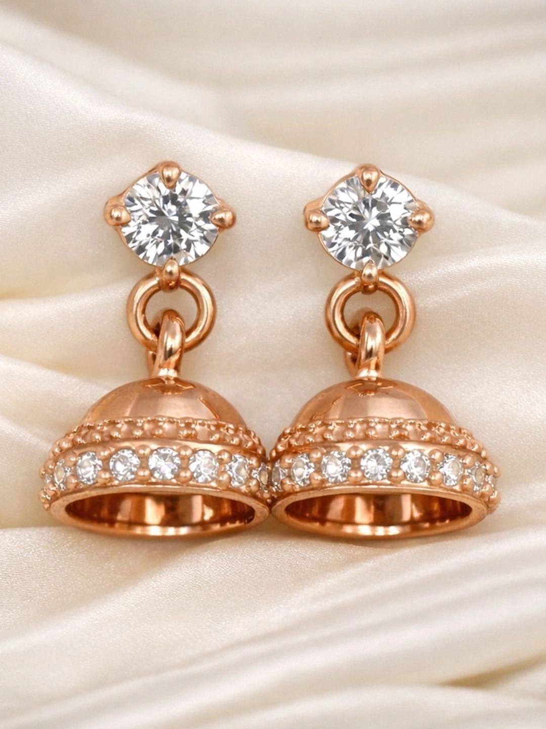 Taraash Dome Shaped Jhumkas Earrings-picture-47
