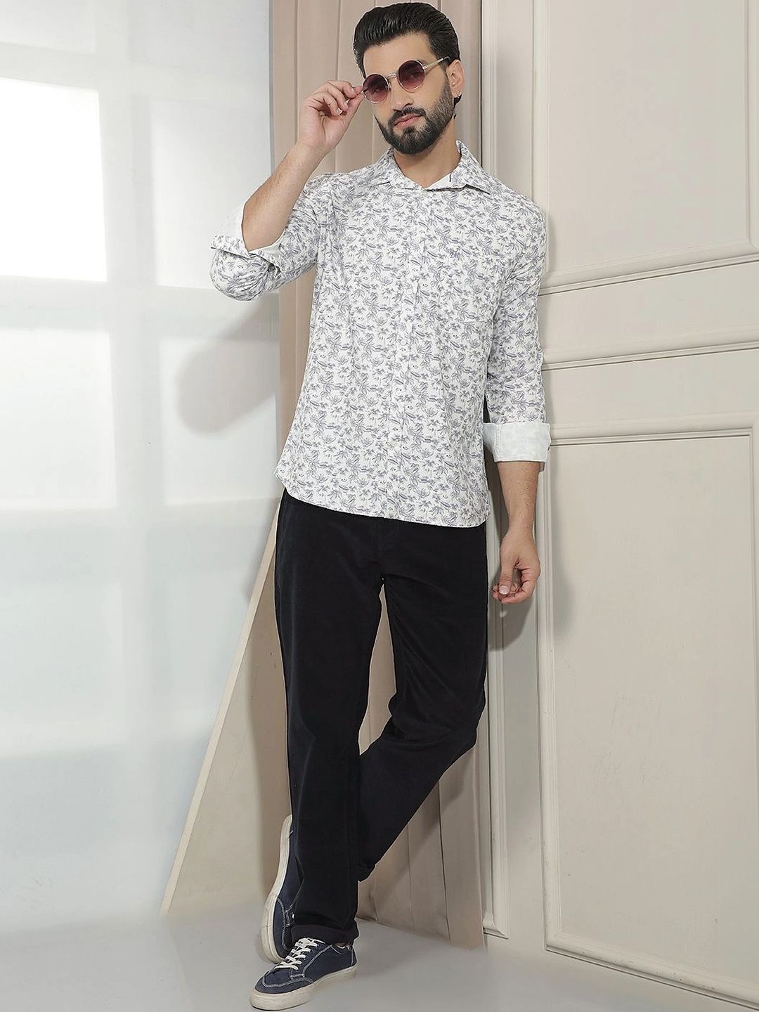 Crimsoune Club Men Slim Fit Floral Printed Casual Shirt-picture-12