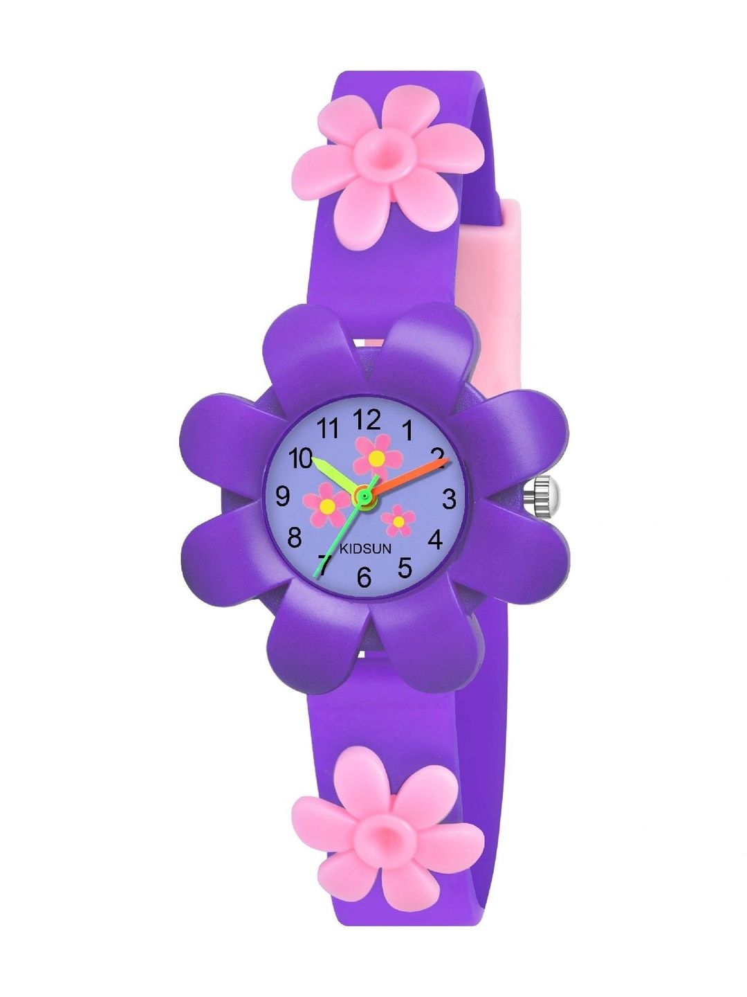 KIDSUN Girls Printed Dial & Straps Analogue Multi Function Watch W920_PURPLE_FLOWER-picture-56