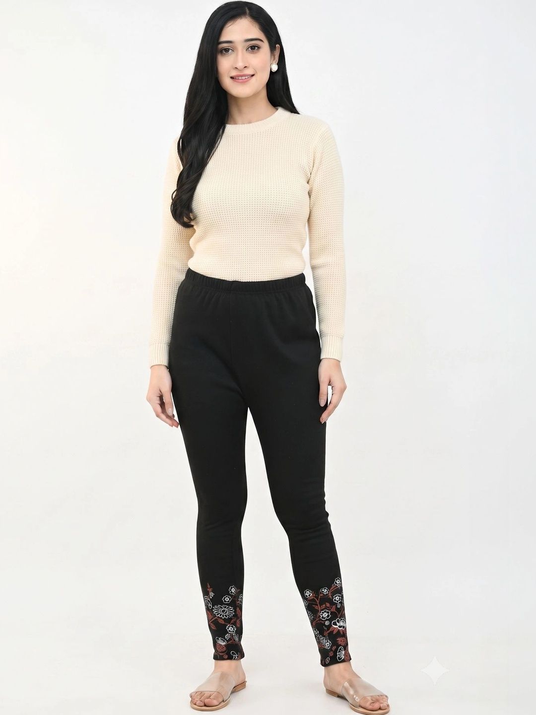 IndiWeaves Bottom Printed Woollen Warm Ankle Length Leggings-picture-36