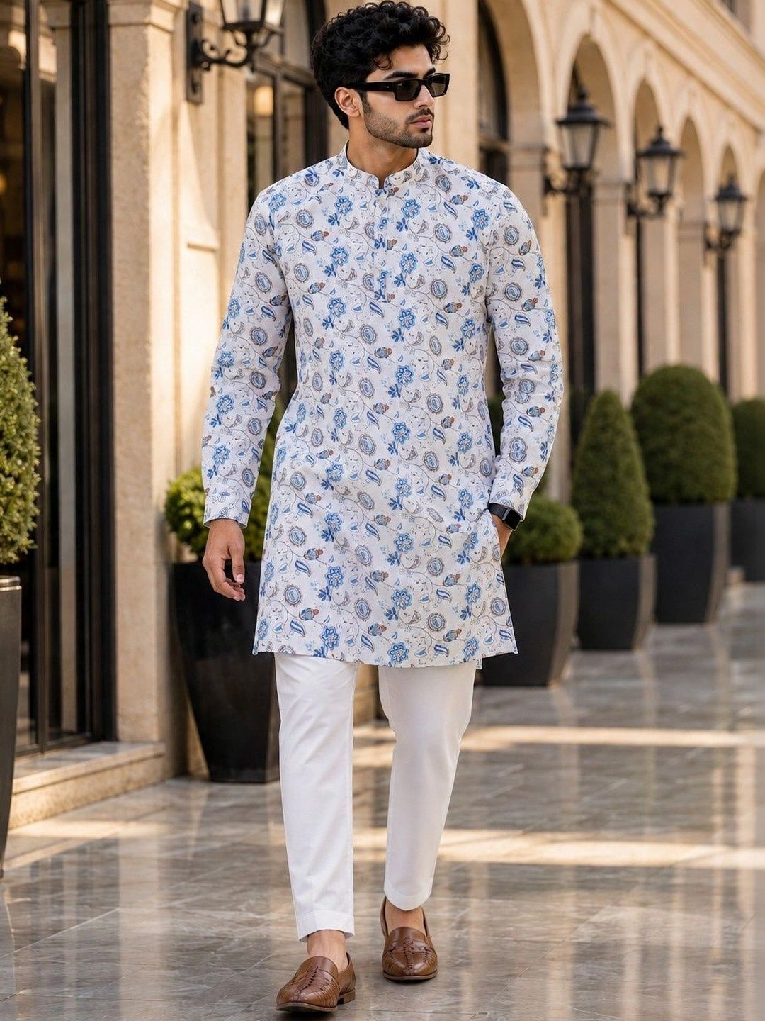 SKYWORRIX Men Ethnic Motifs Printed Kurta-image-30