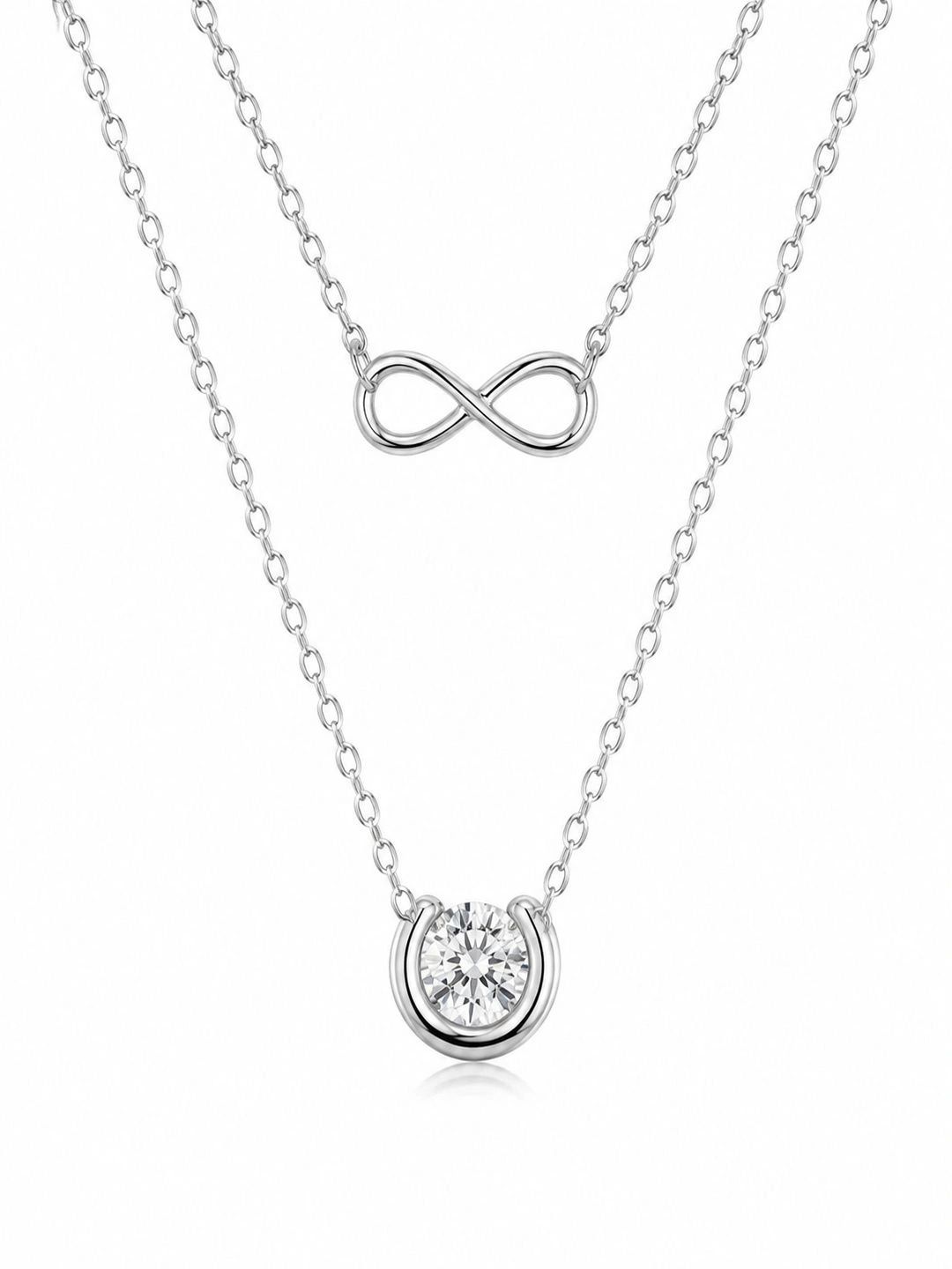 MINOUS Sterling Silver Rhodium-Plated Layered Necklace-picture-42