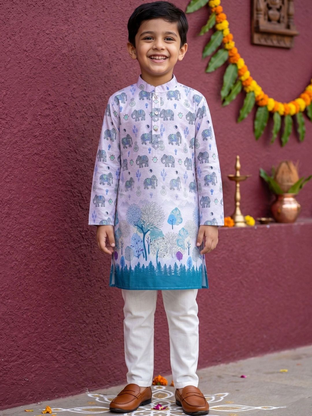 Cae Boys Ethnic Motifs Printed Regular Kurta with Pyjamas-picture-35