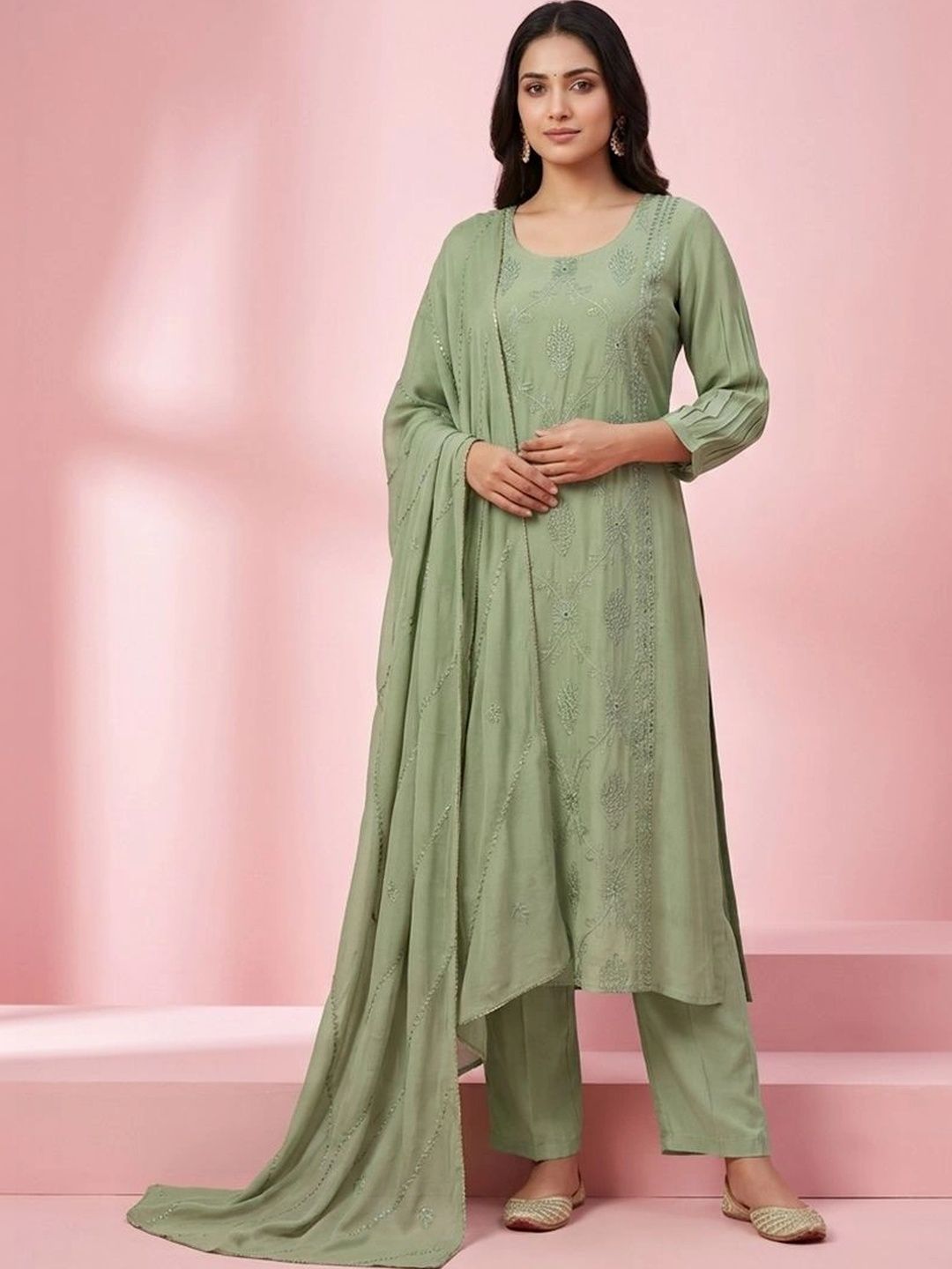 gokurtis Women Ethnic Motifs Embroidered Pure Cotton Blend Handloom Kurti-picture-48