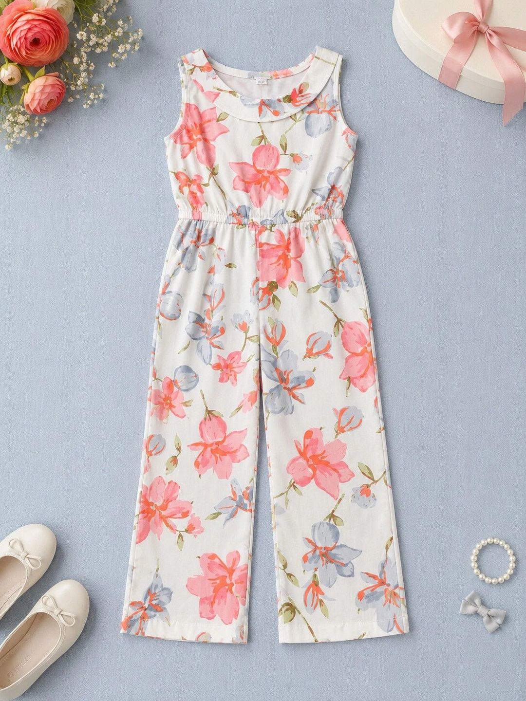 FabJunior Girls Printed Basic Jumpsuit-image-12