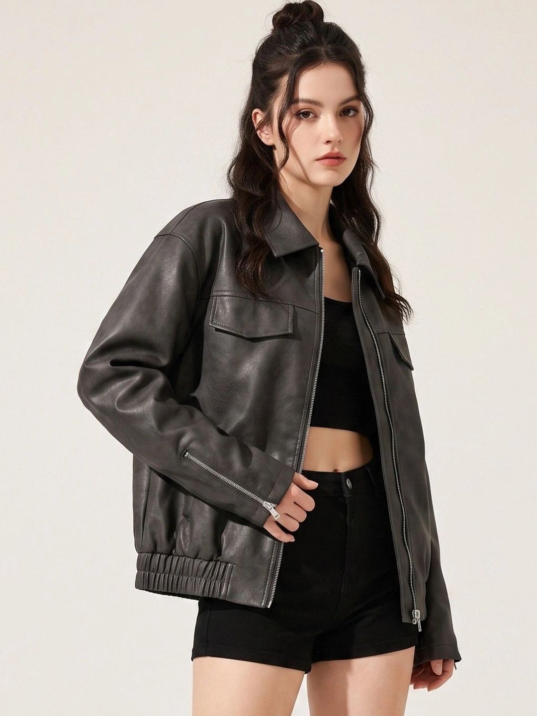 Suo Women Leather Jacket-picture-47