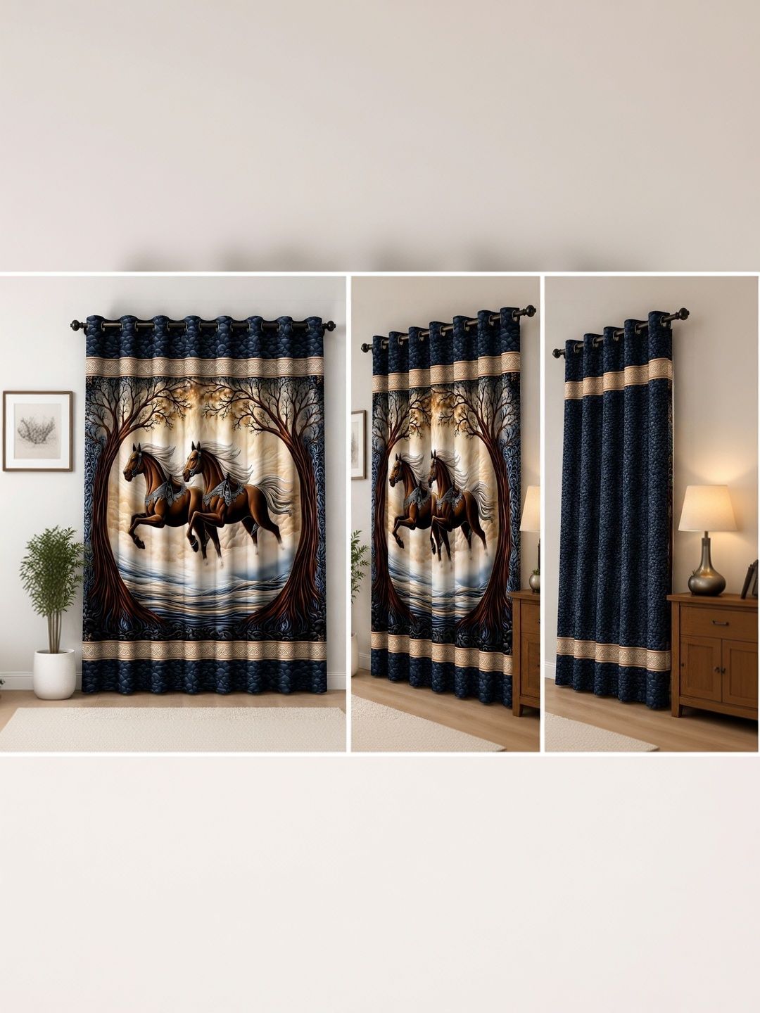 VRINDAKUL Black Set of 2 Floral Window-picture-33
