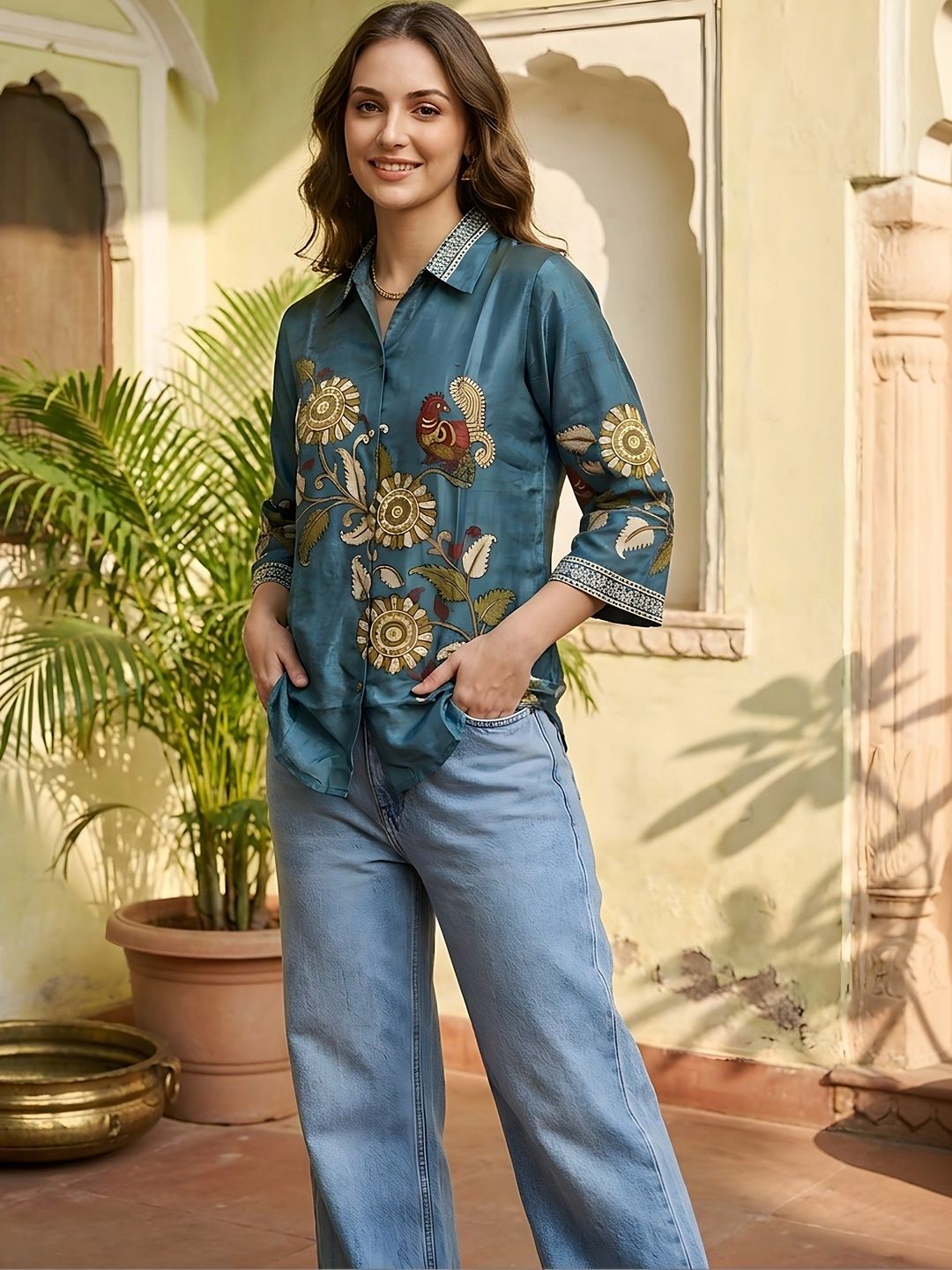 Banwaree Embroidered Ethnic Crepe Top-picture-18