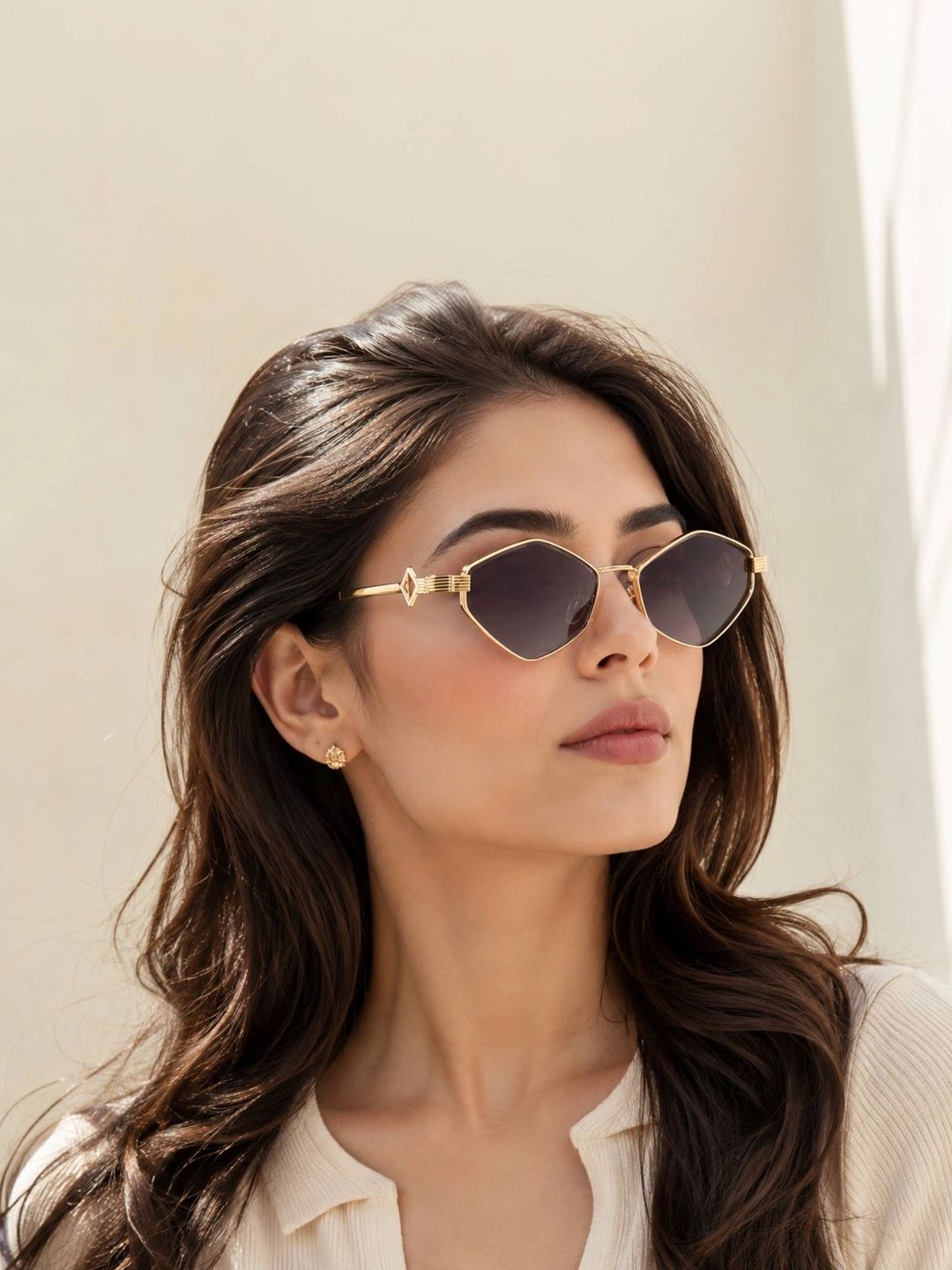 LensKandy Women Grey Lens & Gold-Toned Other Sunglasses with-picture-0