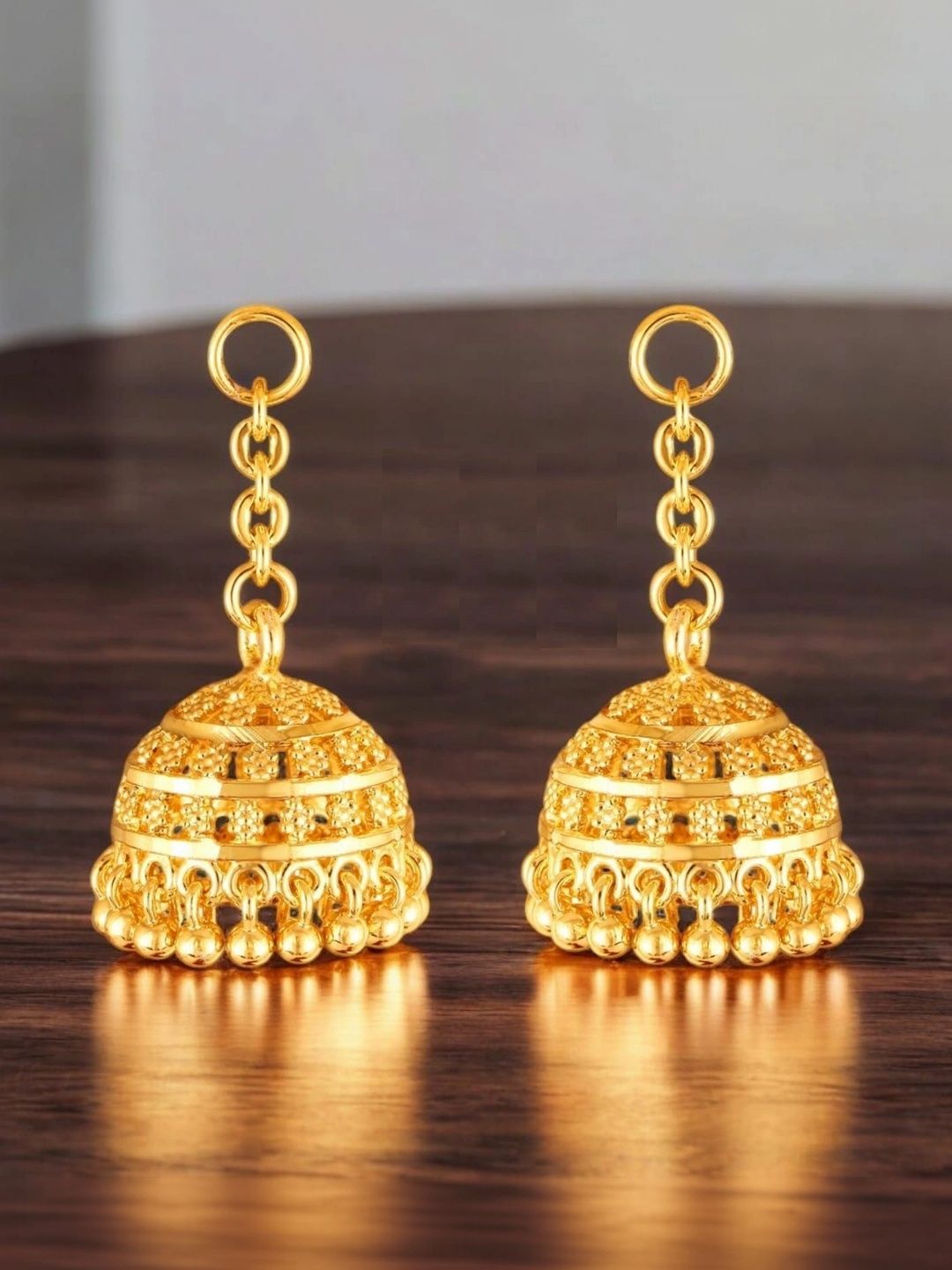 VIVASTRI Dome Shaped Jhumkas Earrings-image-24