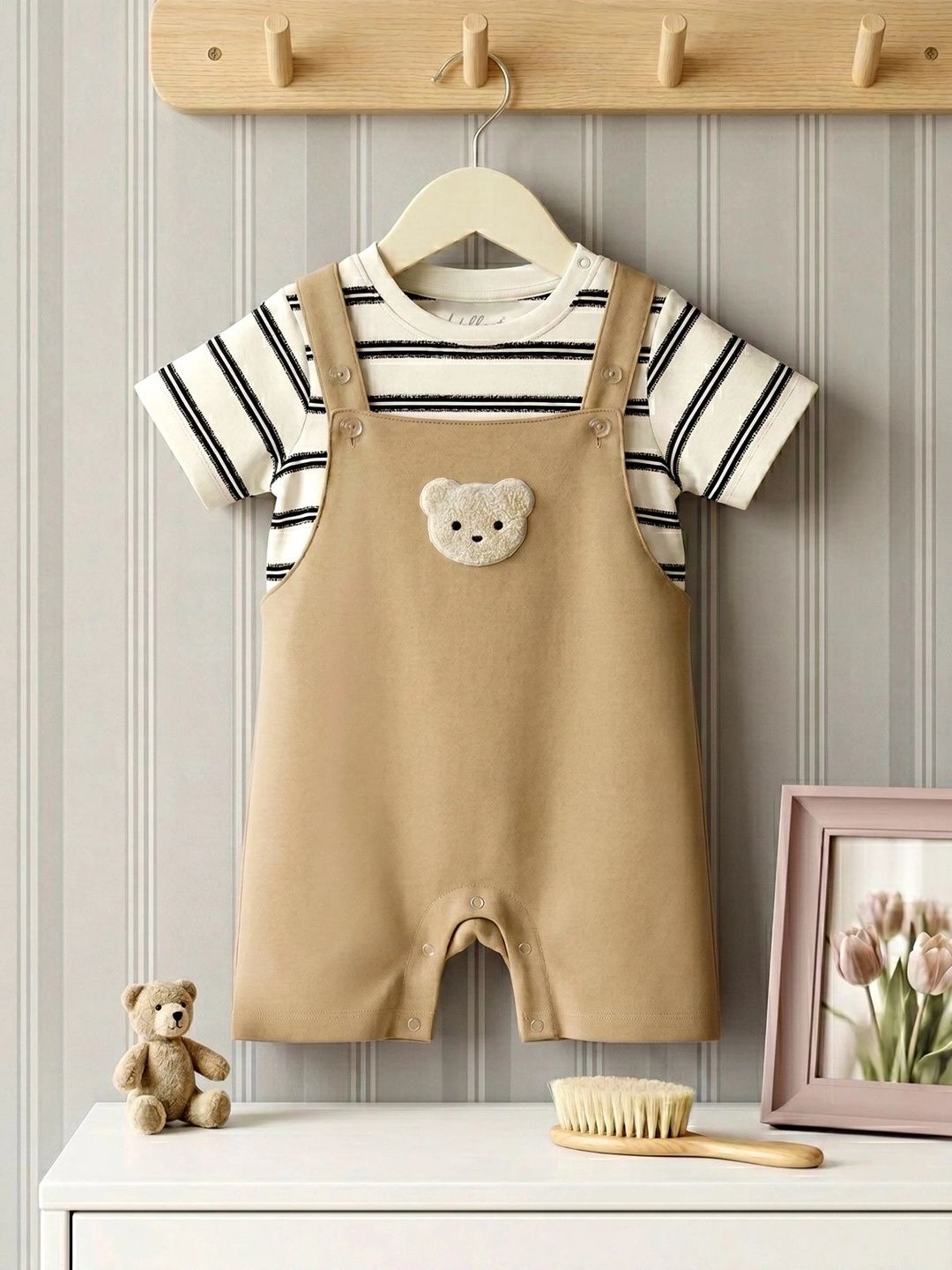 HELLCAT Infants Cotton Rompers with Striped T-Shirt-picture-34