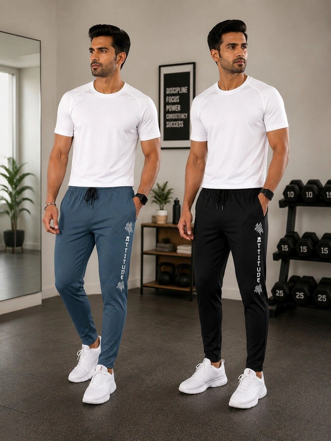 AVOLT Men Pack of 2 Regular Fit Typography Training Joggers-picture-9