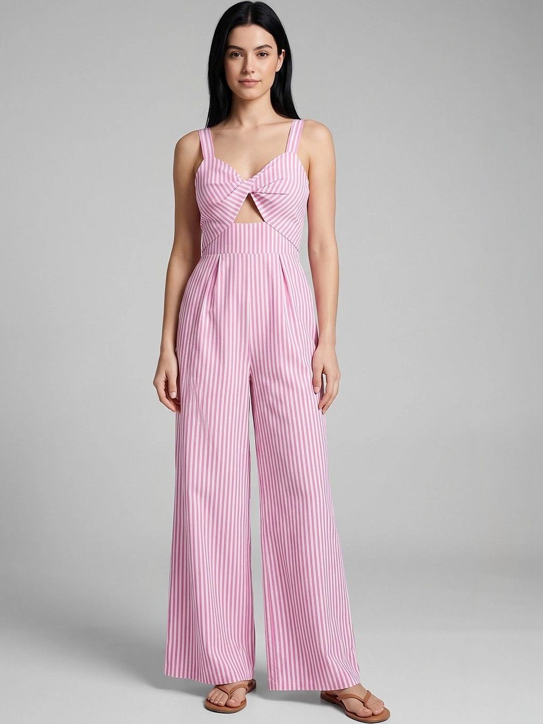 Suo Striped Basic Jumpsuit-picture-24