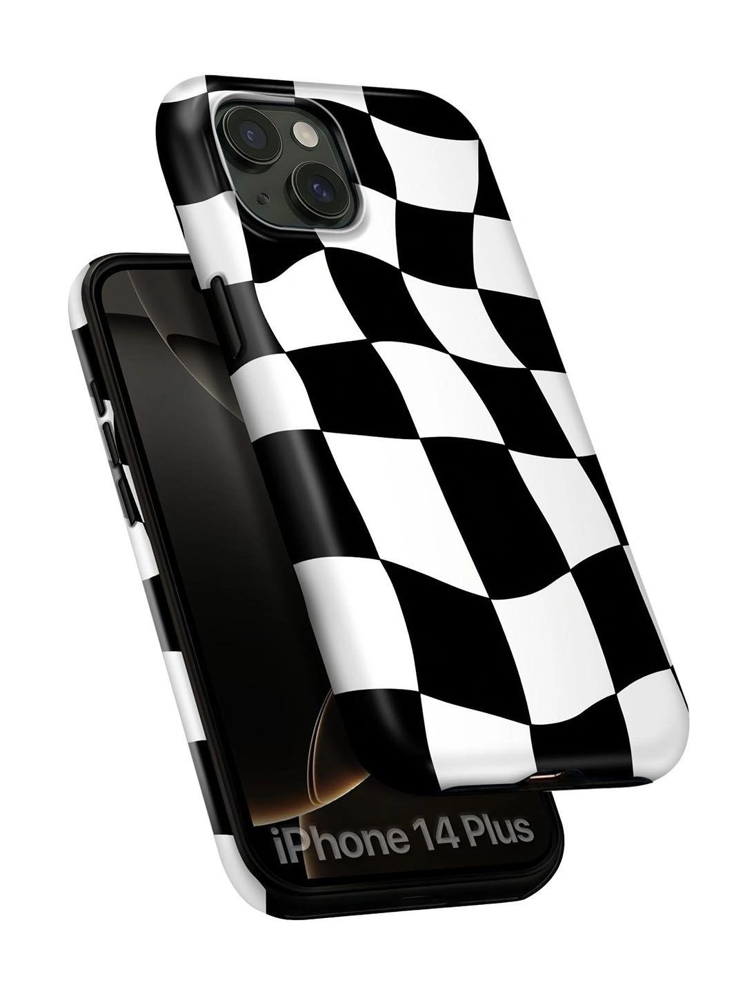 QRIOH Geometric Printed iPhone 14 Plus Back Case Mobile Accessories-image-40
