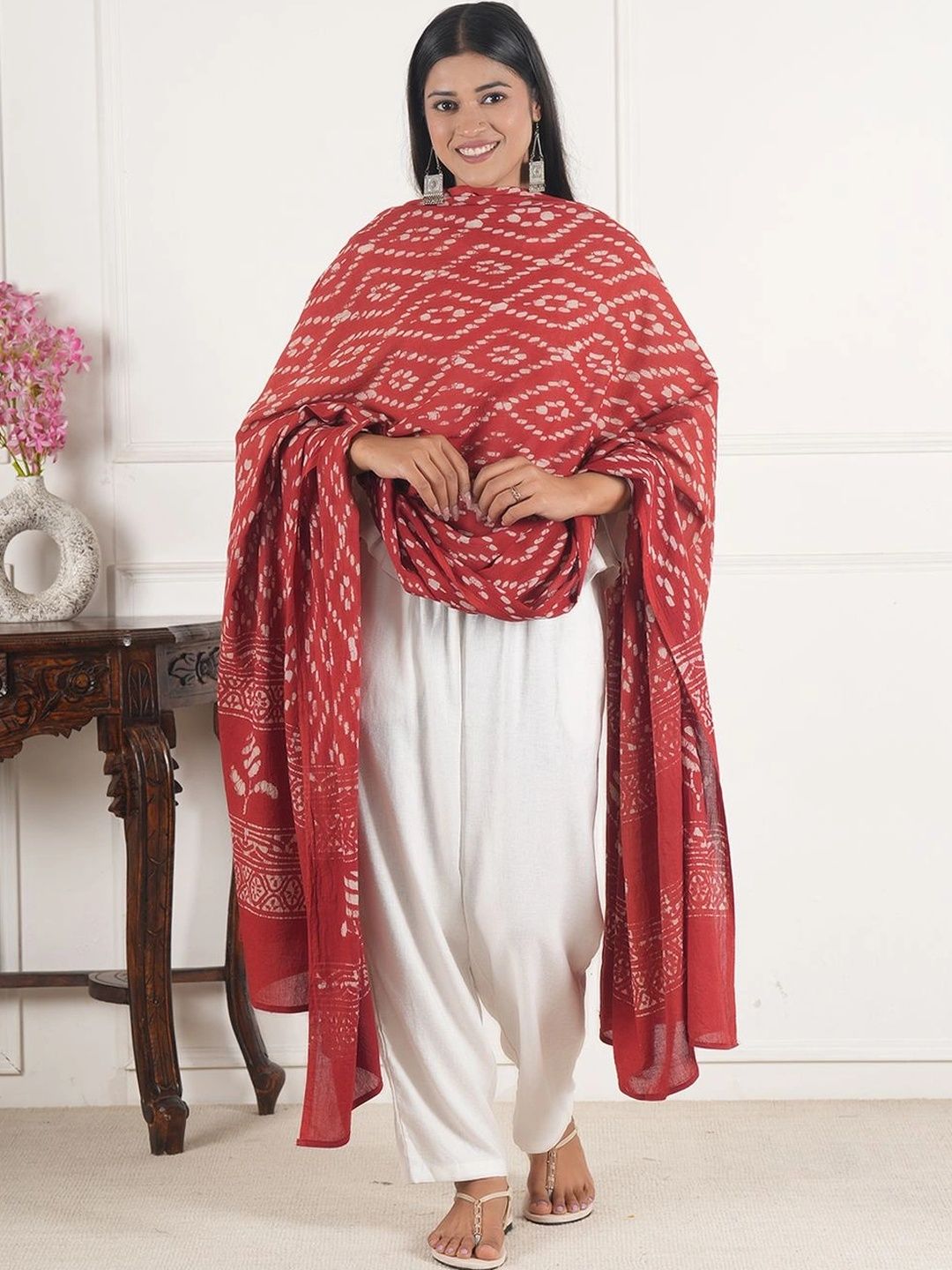 Style Shoes Ethnic Motifs Printed Pure Cotton Batik Dupatta-picture-14