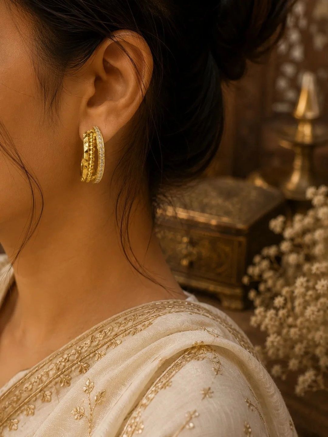 TRINETRA BY NAMYA Circular Half Hoop Earrings-picture-39
