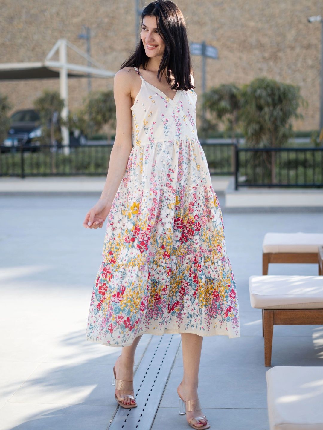 Aura By Sanskrutihomes Floral Print A-Line Midi Dress-picture-48