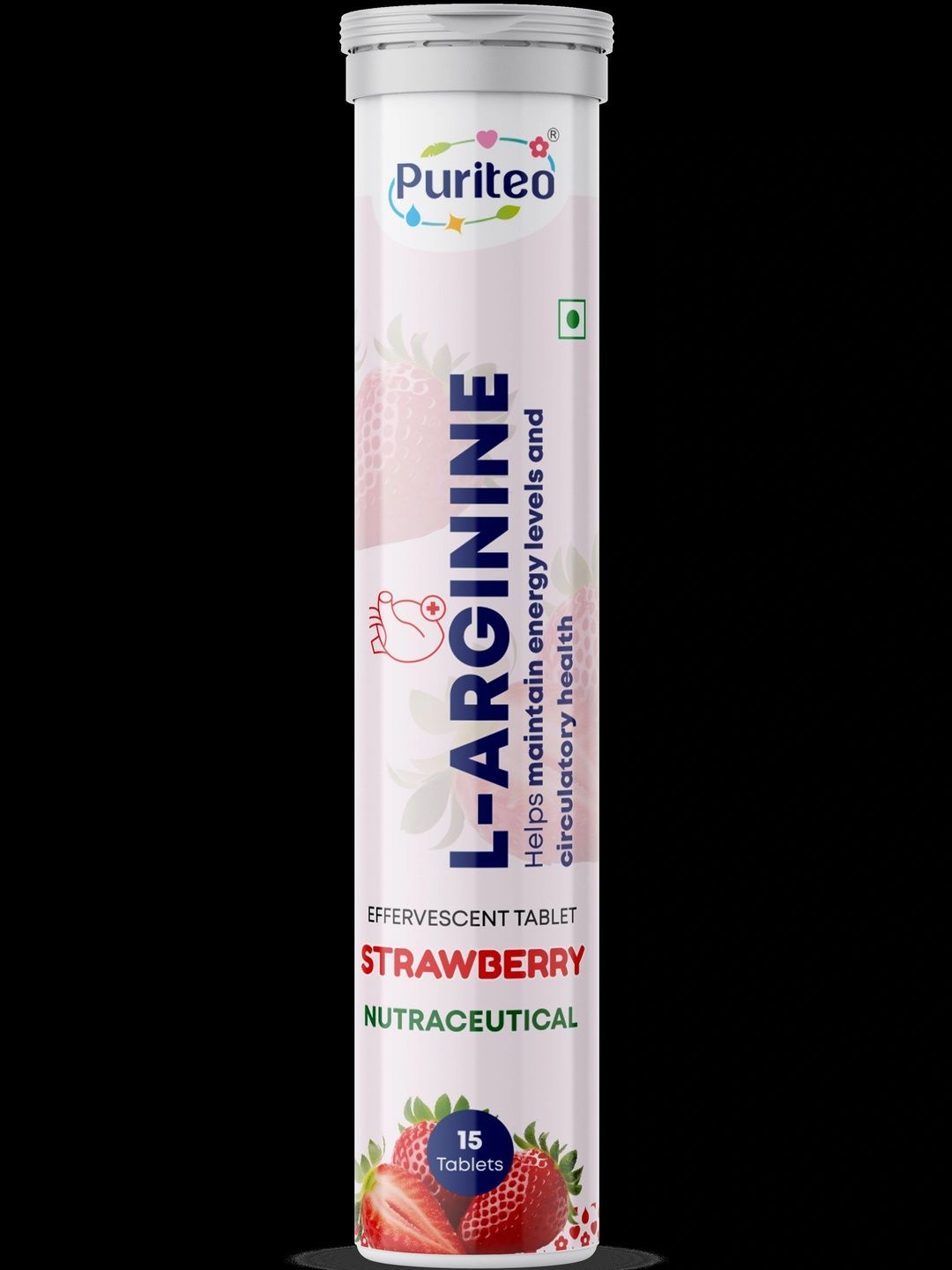 Puriteo L-Arginine Effervescent Tablets - 15 Tablets - Strawberry-image-3