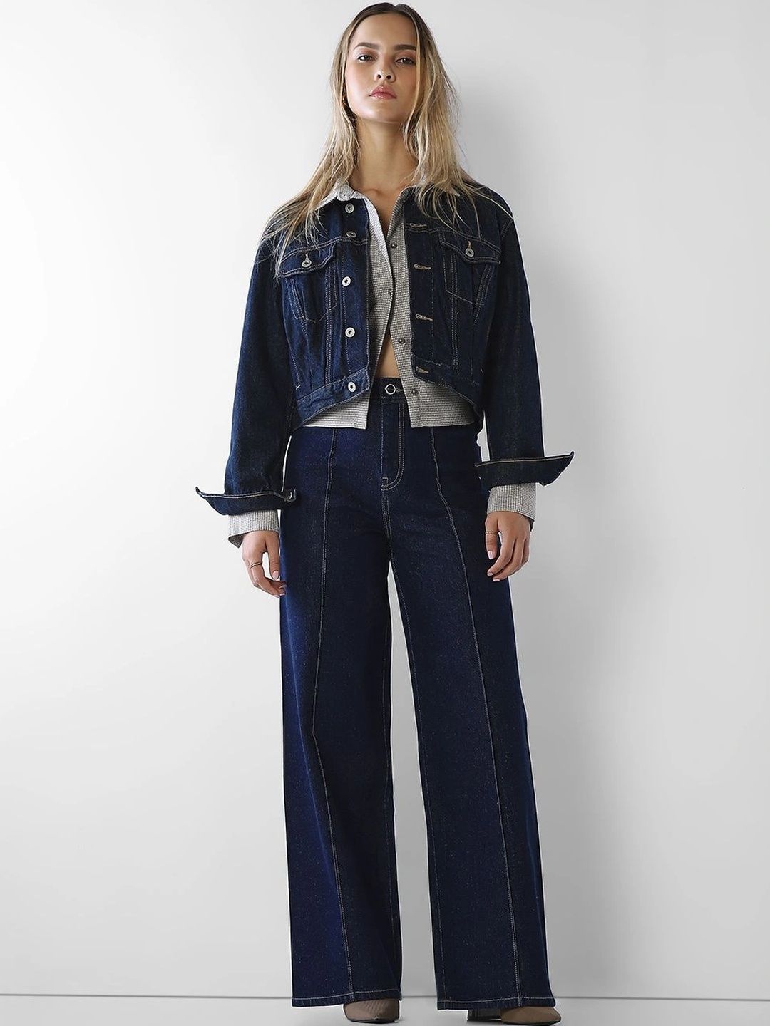 ONLY Women Wide Leg High-Rise Light Fade Stretchable Jeans-picture-25