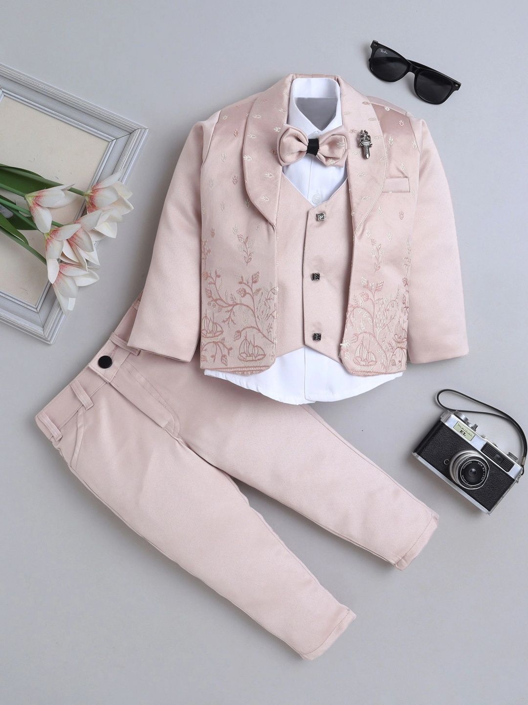 Miss & Chief Boys Notched Lapel Collar Single-Breasted Three-Piece Suit-picture-13
