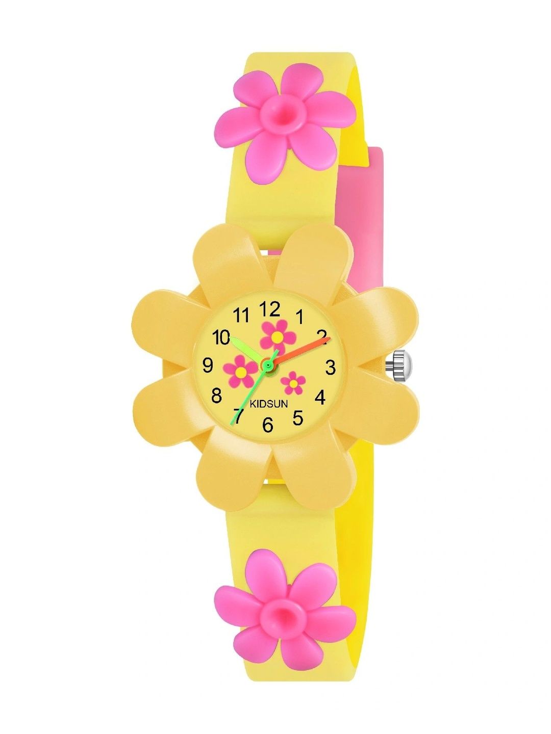 KIDSUN Girls Printed Dial & Straps Analogue Multi Function Watch W920_YELLOW_FLOWER-picture-29