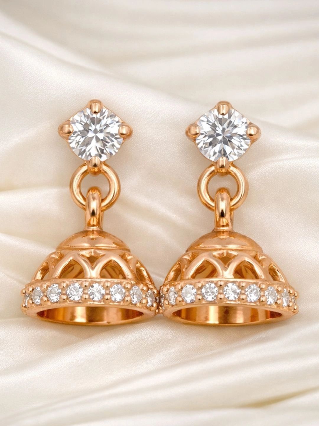 Taraash Dome Shaped Jhumkas Earrings-picture-41