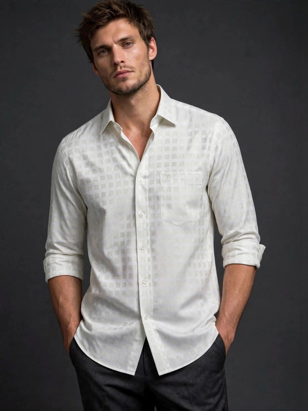 JHON TERRAIN Men Classic Semiformal Shirt-picture-14