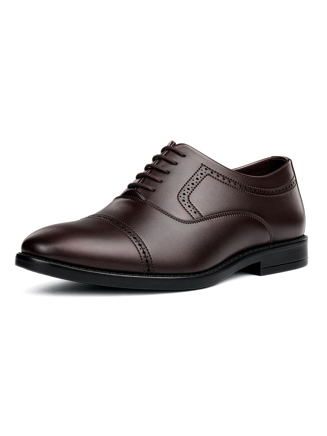 LOUIS STITCH Men Textured PU Round Toe Lace-Ups Oxfords Formal Shoes-picture-35