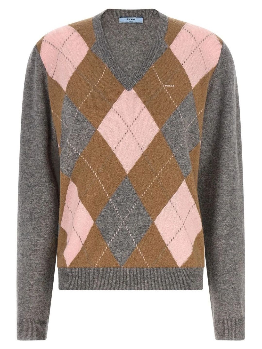 Prada Women Argyle Checked Woollen Pullover-picture-11