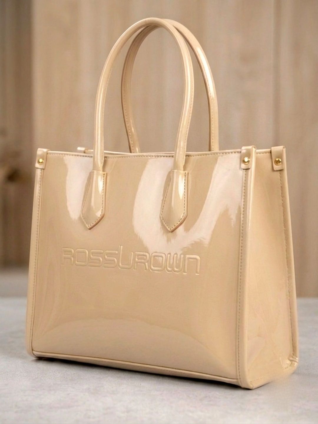 ROSS BROWN PU Oversized Structured Tote Bag-picture-57