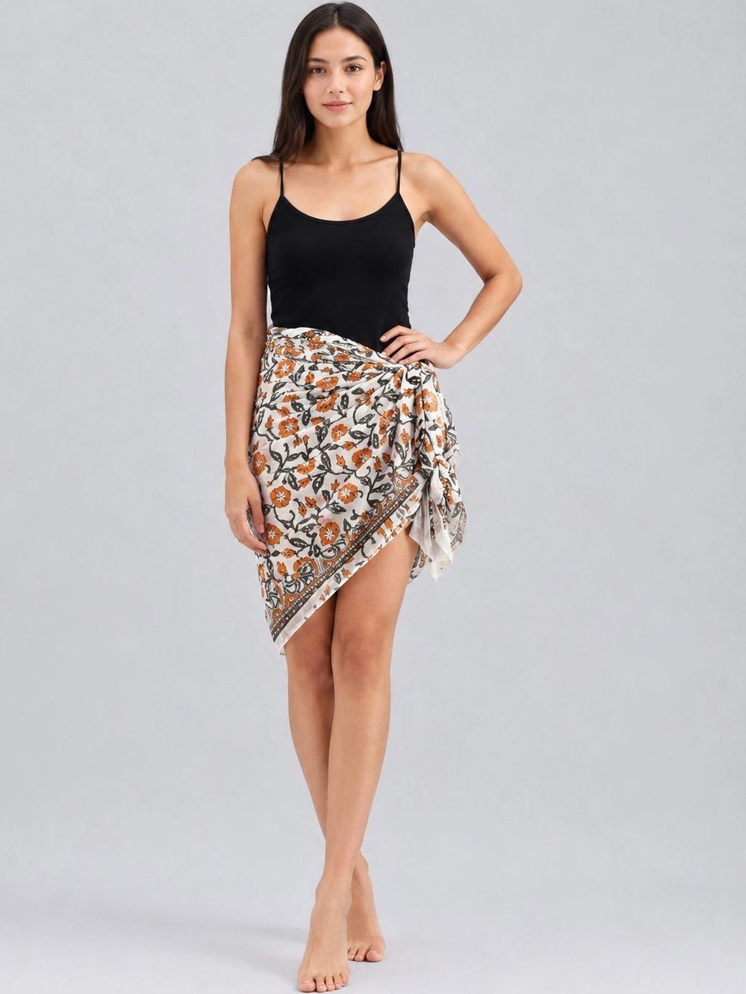 HANDICRAFT PALACE W Floral Printed Cotton Swimwear Cover Up Sarong-picture-12