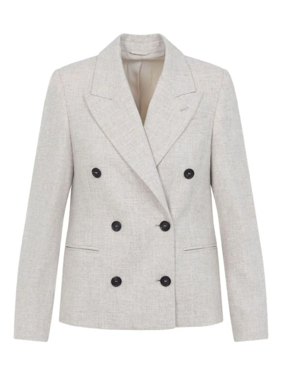 Brunello Cucinelli Beige Notched Lapel Blazer-picture-14