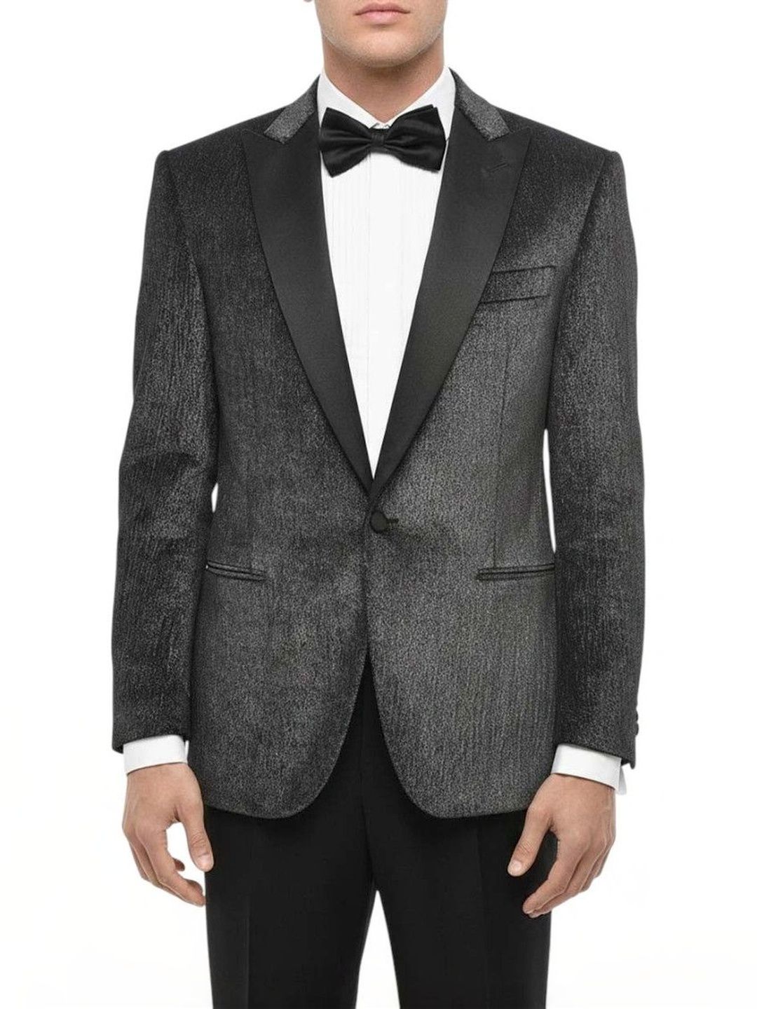 Corneliani Black Peaked Lapel Blazer-picture-50