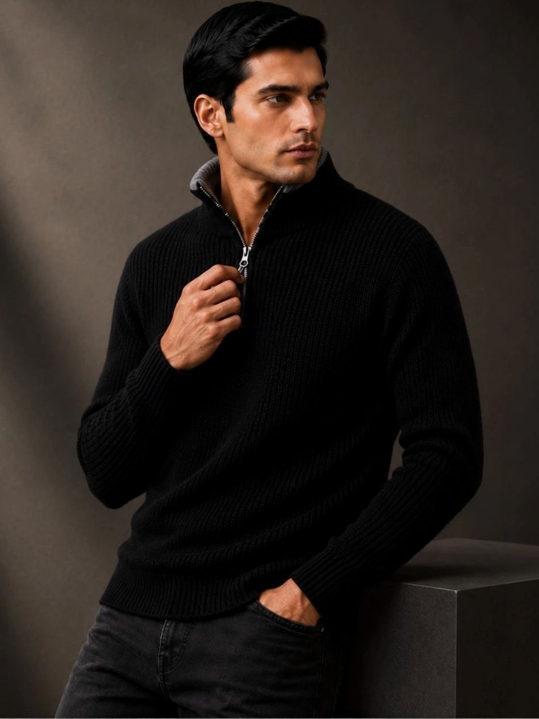 Roadster Men Ribbed Pullover-picture-23