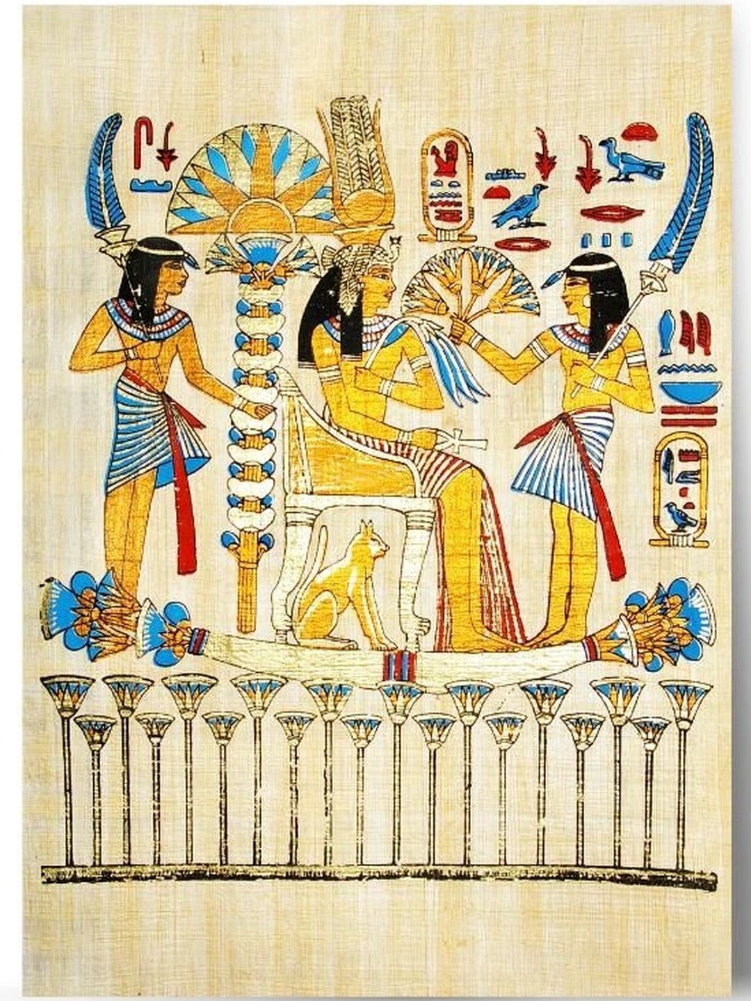 ARTOLIC Beige & Yellow Egyptian Papyrus Wall Paintings-image-14
