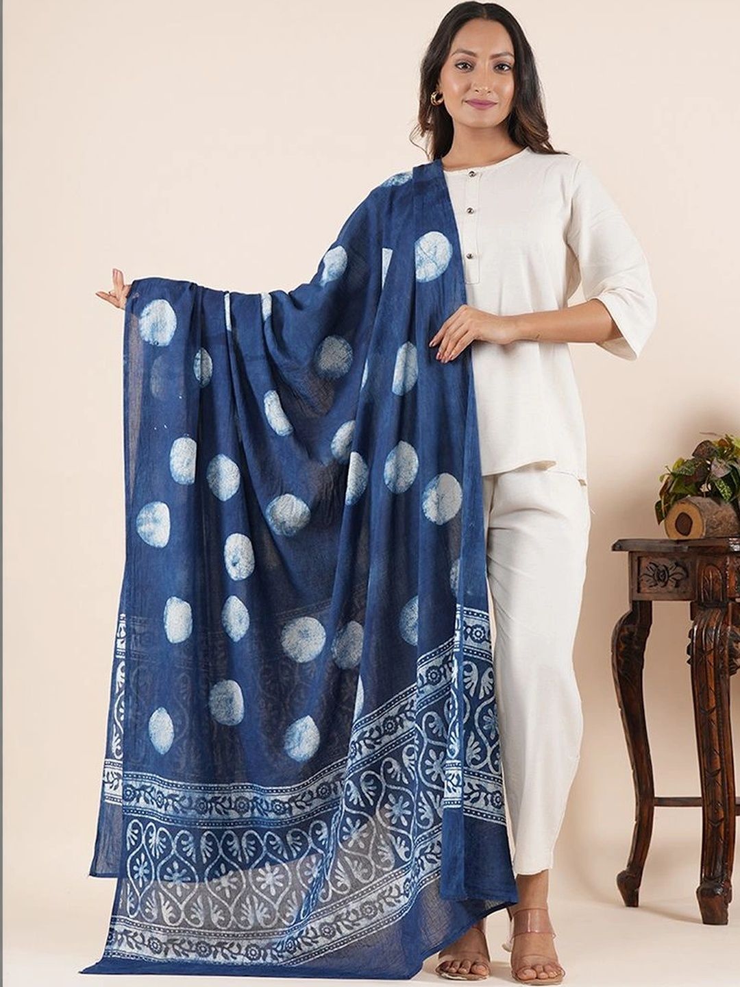 Style Shoes Ethnic Motifs Printed Pure Cotton Tie and Dye Dupatta-picture-34