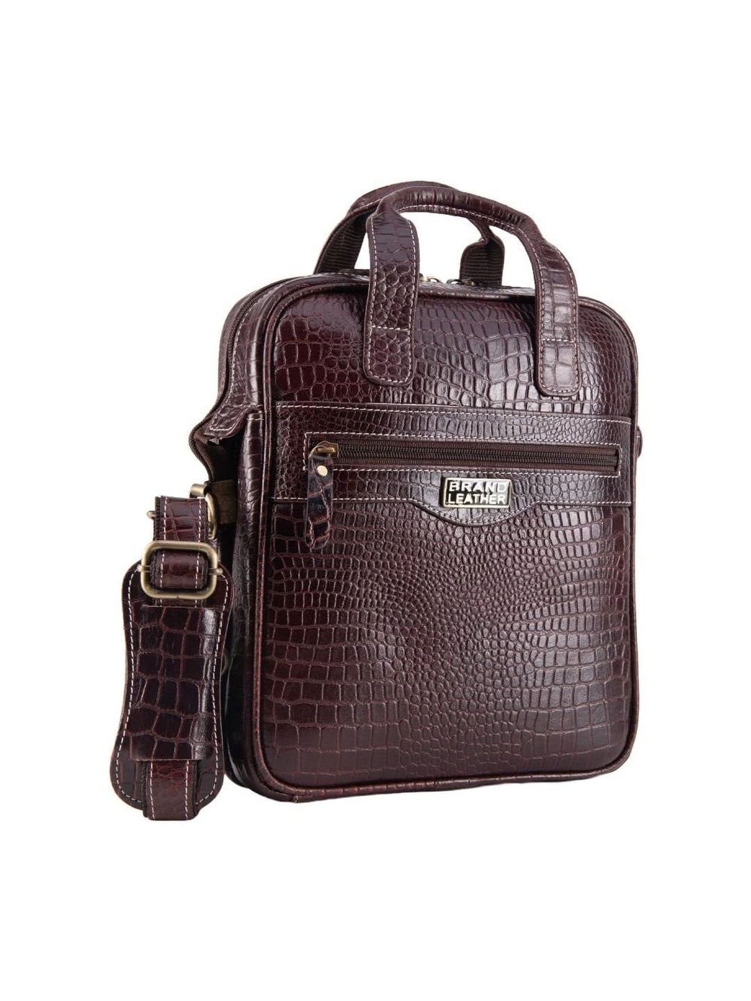 BRAND LEATHER Men Textured Messenger Bag-image-23