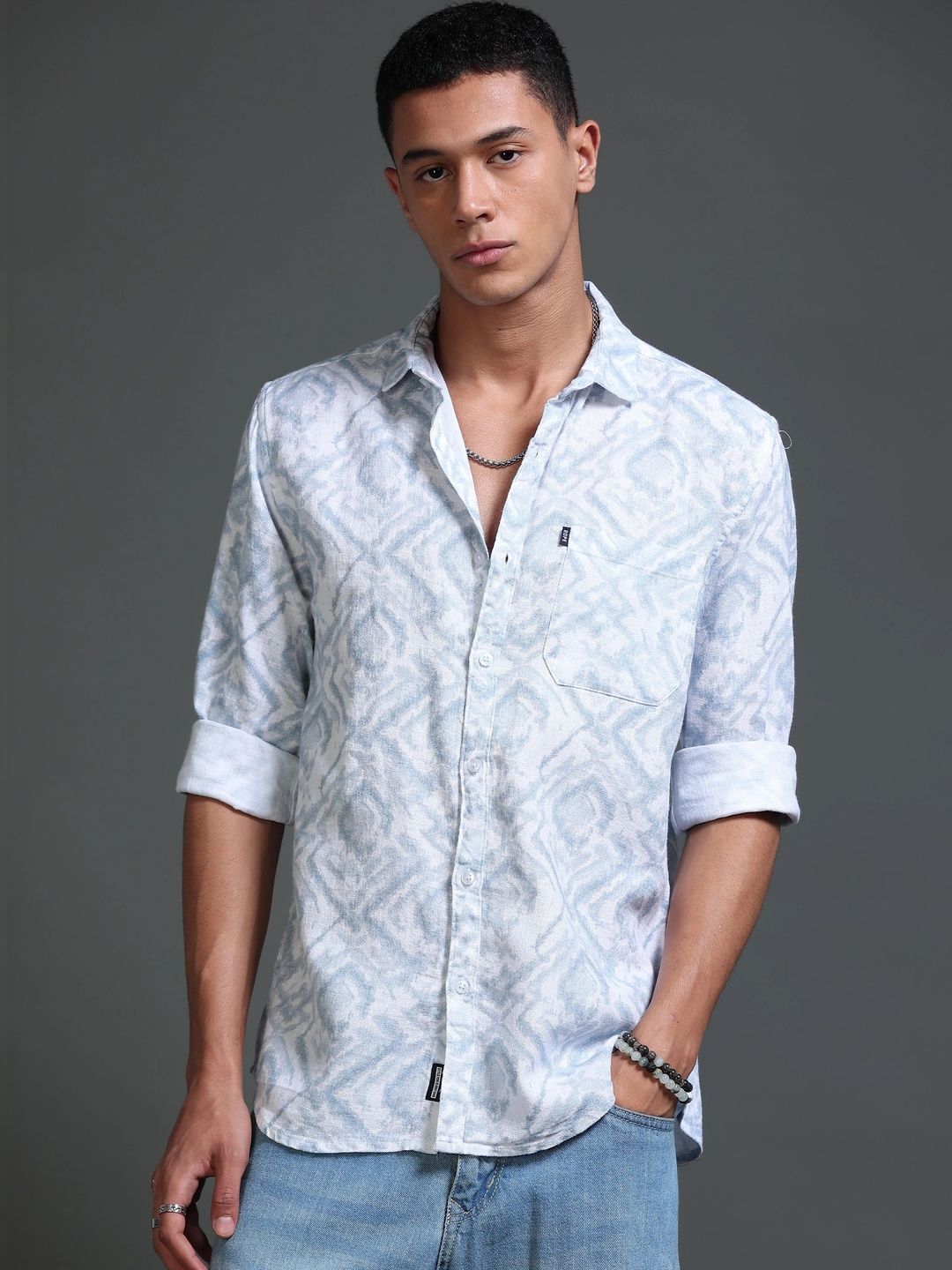 Rope Men Classic Slim Fit Printed Casual Shirt-picture-29