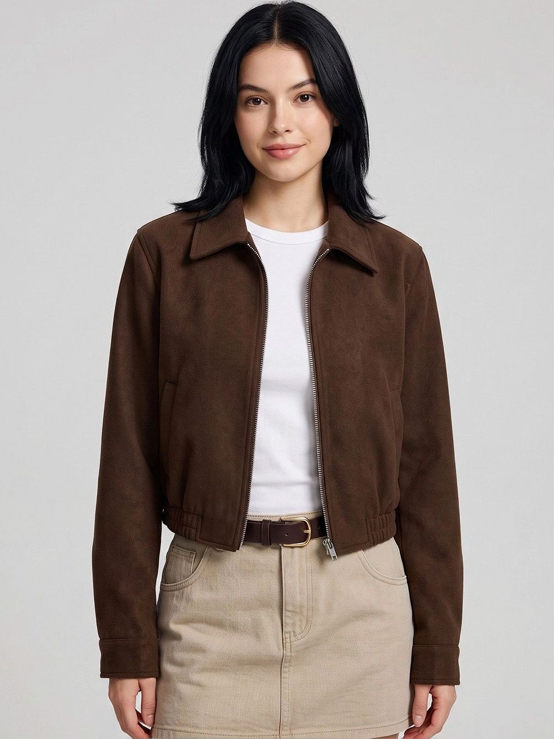 Suo Women Crop Bomber Jacket-picture-34