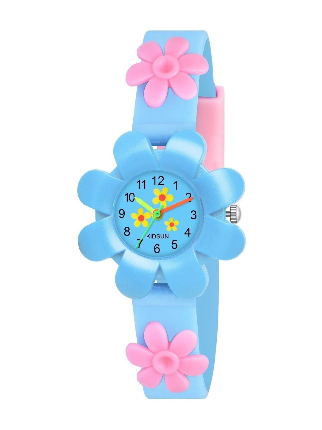 KIDSUN Girls Printed Dial & Straps Analogue Multi Function Watch W920_SKYBLUE_FLOWER-picture-48