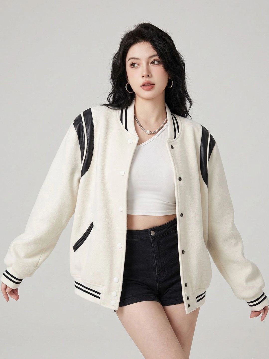 Suo Women Colourblocked Varsity Jacket-picture-31